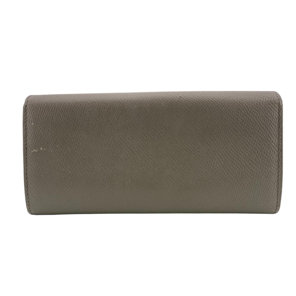 Celine Large Flap Wallet Logo Leather Purse Gurege Leather Women Used