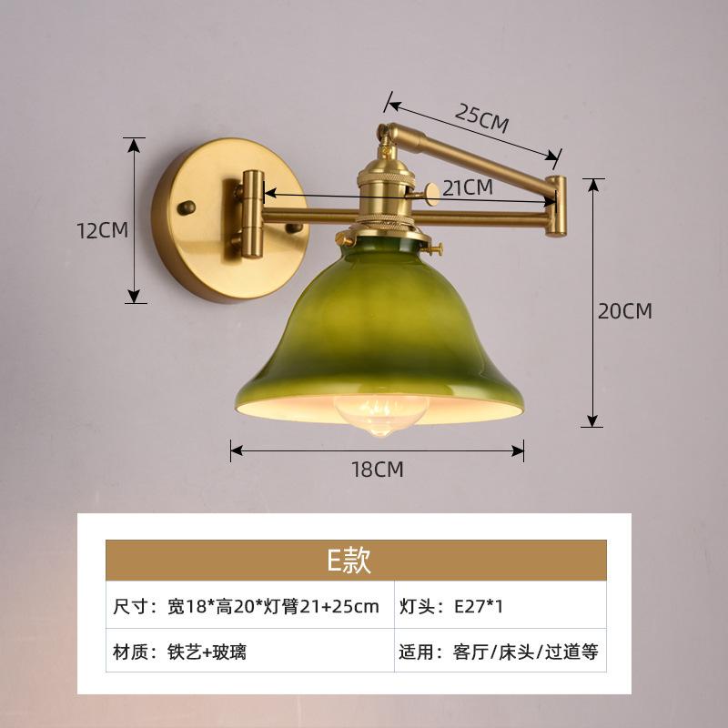 Retro Glass Wall Lamp Folding Of Telescopic Long For Bedroom Study Living Room Corridor Lighting Fixtures Home Decoration
