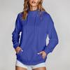 Women's Fashion Casual Long Sleeve Solid Color Hooded Sweatshirt Tops