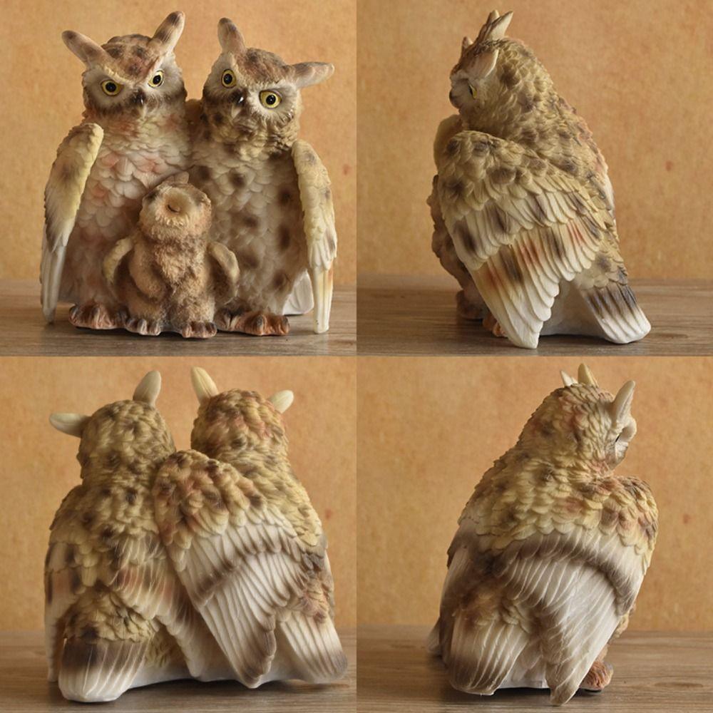 Waterproof Animal Statue Resin Miniature Figurine Sculpture Crafts Owl Ornament  Home