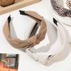 Popular Leopard Print Cloth Knotted Hairbands for Women Girls Casual Shopping Headpiece Simple Solid Knot Headbands