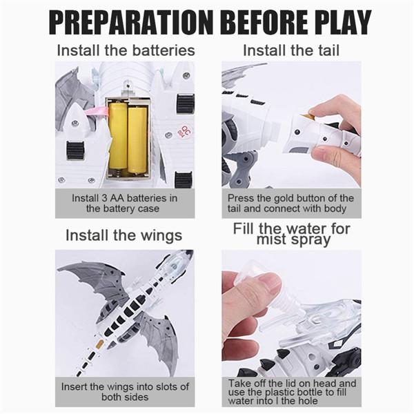 Elektrisches Spielzeug Walking Spray Dinosaurier Roboter mit Licht Sound mechanische Dinosaurier Modell Spielzeug Kinder Geschenk