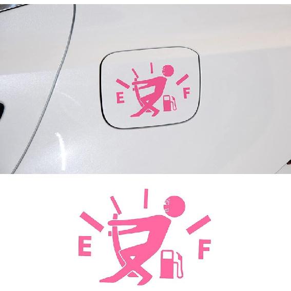 Fuel Tank Cover Personality Funny Fuel Explosion Meter Personality Reflective Car Stickers (Pink)