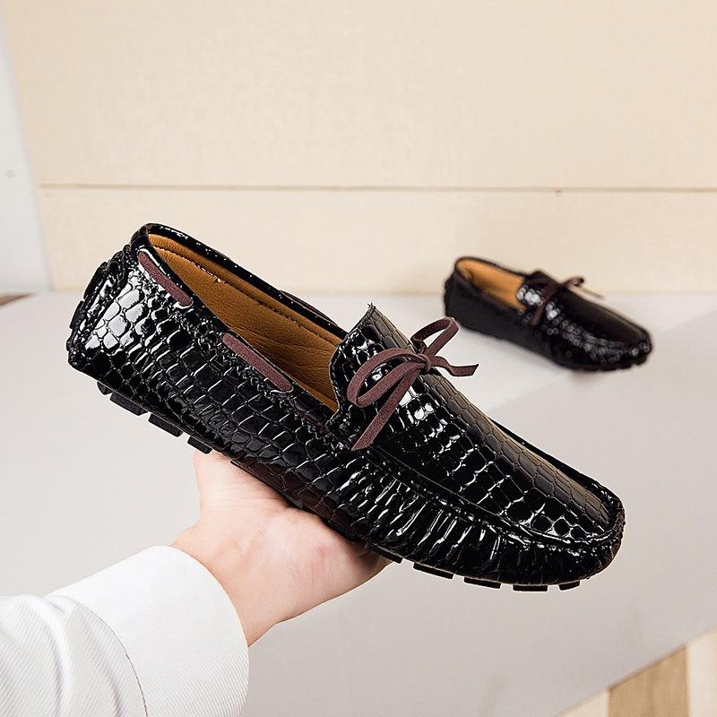 Men Oxford Shoes Crocodile Pattern Prints Classic Style Loafers Men's Dress Shoes Round Head Wedding Office Leather Shoes Male