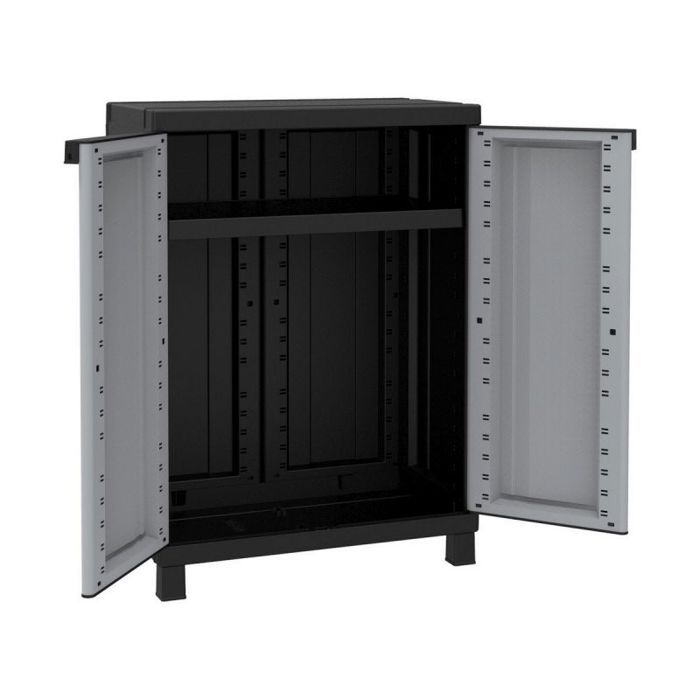 Terry - 77854 - , Twist Black 680, Armoire d'Interieur Et d'Exterieur a 2 Portes, 1 Etagere Interieure Ajustable