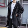Palton Lung Tip Trench Bărbați Modă Toamnă Primăvară Jachetă de Vânt cu Glugă Palton Negru Jachete Casual Iarnă Călduros