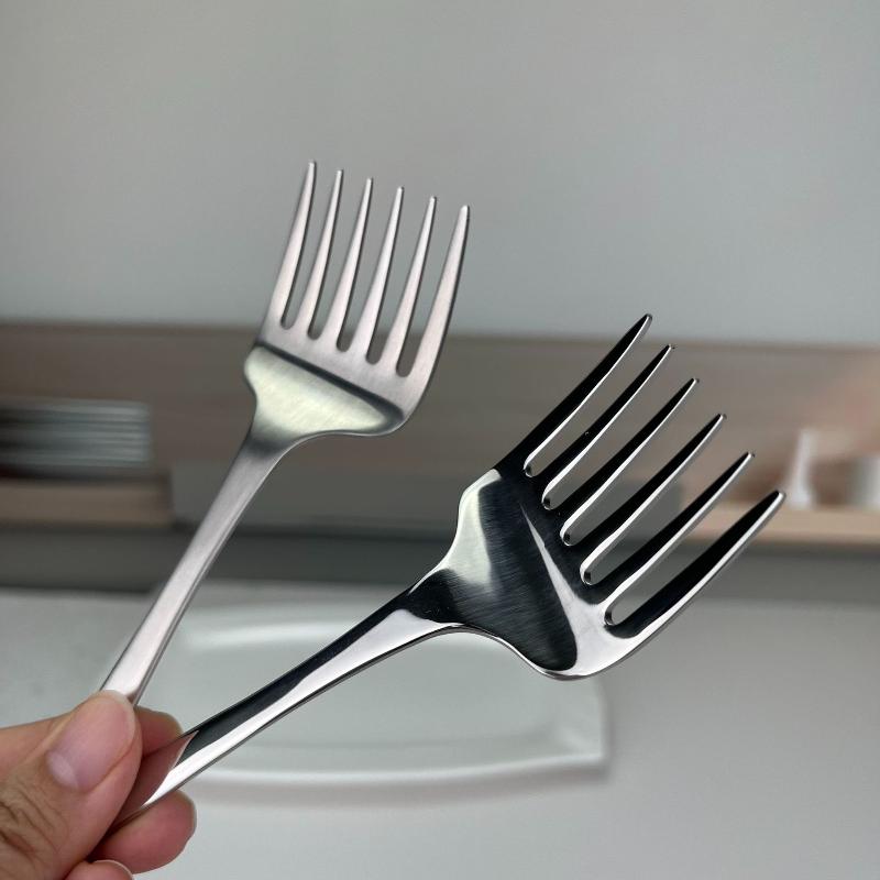 Kreative koreanische einstielige sechszinkige Dessertgabel aus Edelstahl, Obstgabel, tragbare Kuchengabel aus 304 Edelstahl