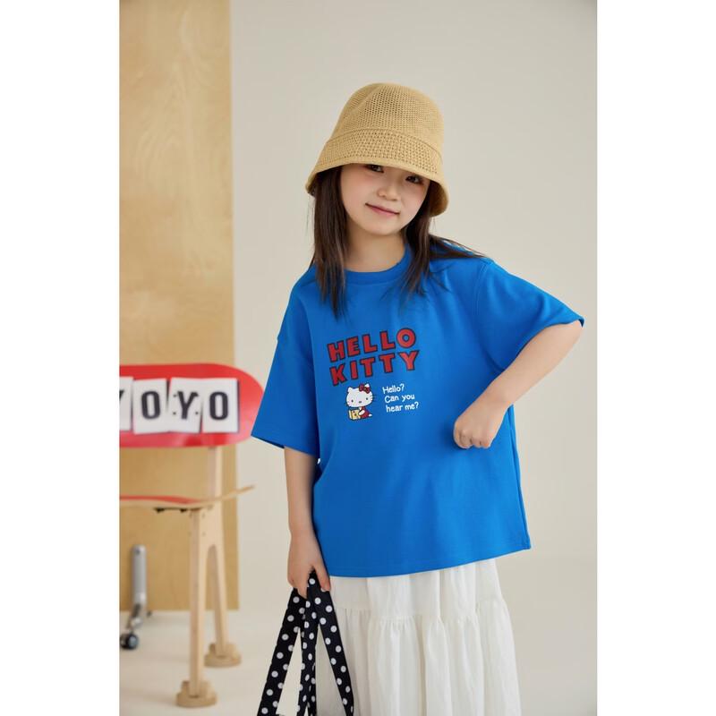 Chenchenma Girls' Kitty Print Modal Cotton T-Shirt