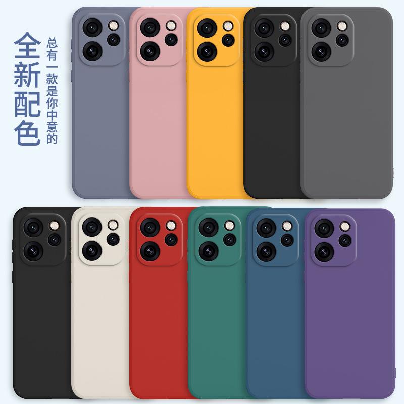 Applicable to OPPOreno11pro mobile phone case straight edge liquid silicone Reno11 anti-drop protective case advanced sense por