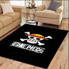 One Piece Straw Hat Pirates Square Floor Mat Living Room Bedroom Decor,Cartoon Welcome Mat