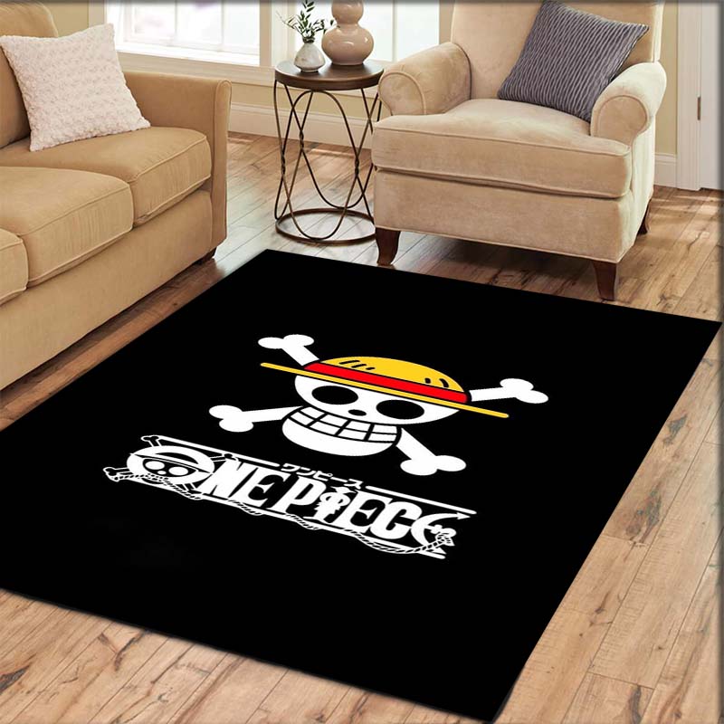One Piece Straw Hat Pirates Square Floor Mat Living Room Bedroom Decor,Cartoon Welcome Mat