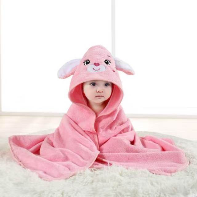 

Kids Coral Fleece Bathrobe with Hood - Quick-Dry & Cozy