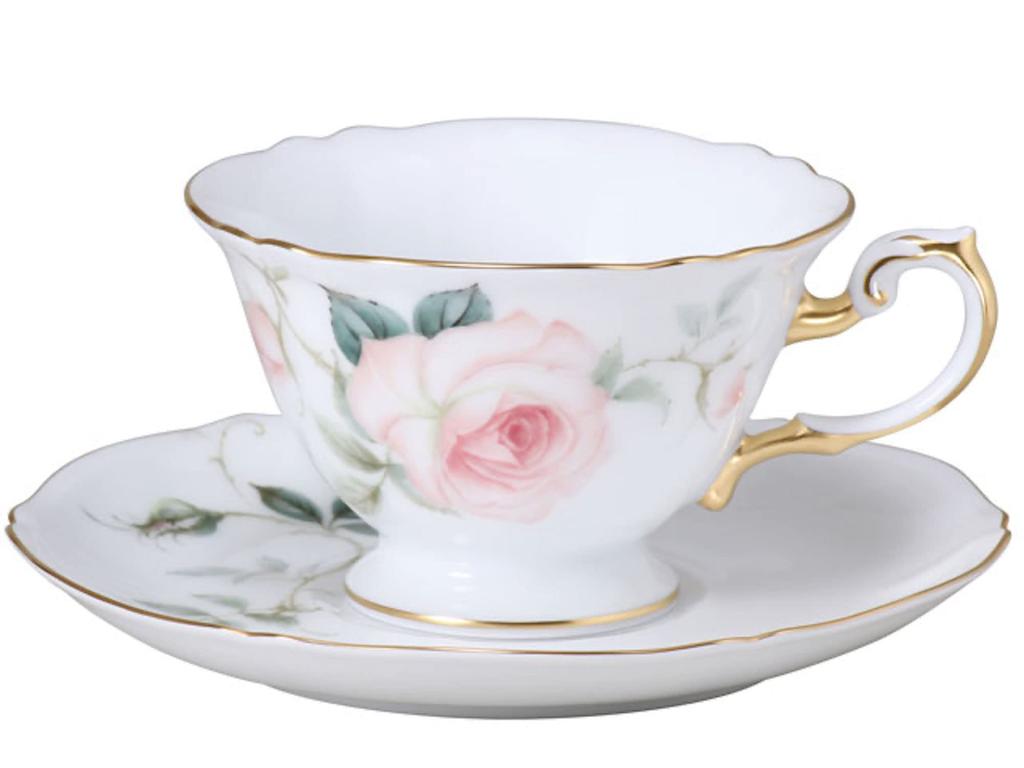 Okura Art Pottery Fairy Rose "Matilda" Cup & Saucer, Coffee/Tea, Approx. 200cc, Made In Japan, 70c/5701