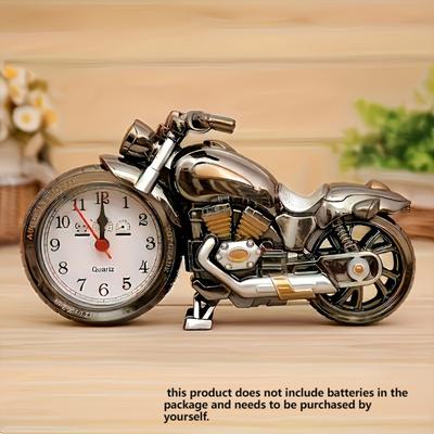Klassischer Plastik-Motorrad-Wecker, Leiser Nachttisch-Wecker, Schlafzimmer Schreibtisch-Timer für Zuhause Studentenwohnheim Tägliche Nutzung