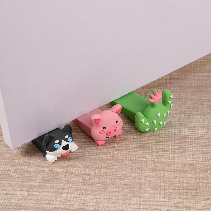 1 Piece Wedge Doorstops Silicone Door Stop Reusable Shock Absorbent Block Anti-Collision Stopper Home Door Doorstop
