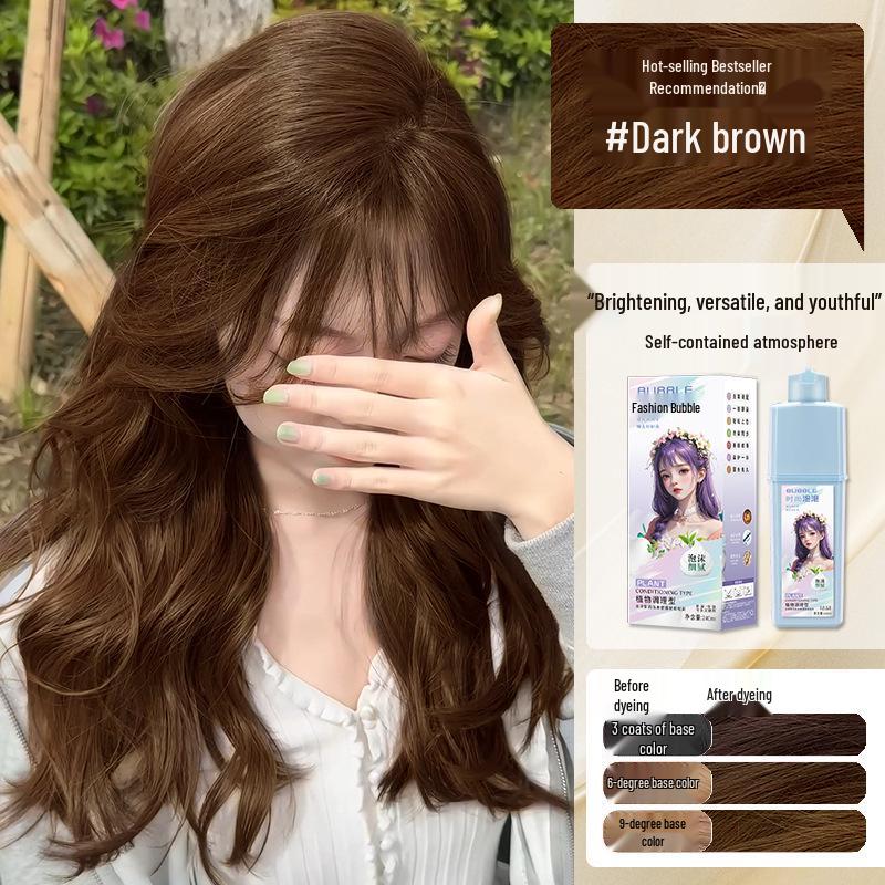 Honey Milk Tea Bubbly Hair Dye - Hazelnut Ash Brown, Bestseller Home Use Hair Color
