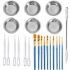 Samcos Plastic Model Painting Includes 10 Paint 1 Mixing 6 Paint and 6 Droppers Set, 23-Piece Set, Brushes, Stick, Trays,