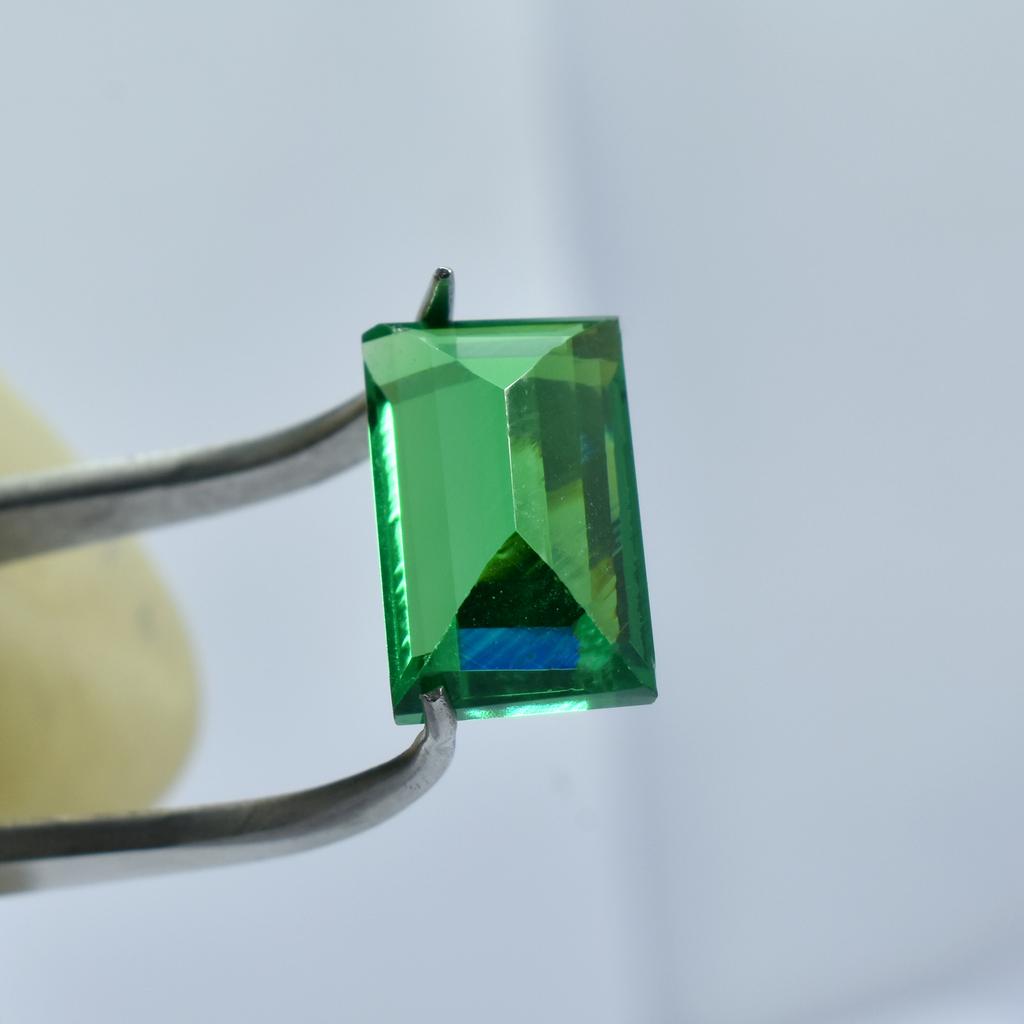 CERTIFIED Natural Tourmaline  Green Baguette Cut 8.9 Ct Ring Size Loose Gemstone H-813cc