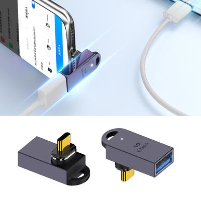 90-градусний магнітний USB C, адаптований до роз’єму USB Type C, 10 Гбіт/с OTG конвертер передачі даних для телефону 15/15 Pro/15 ProMax
