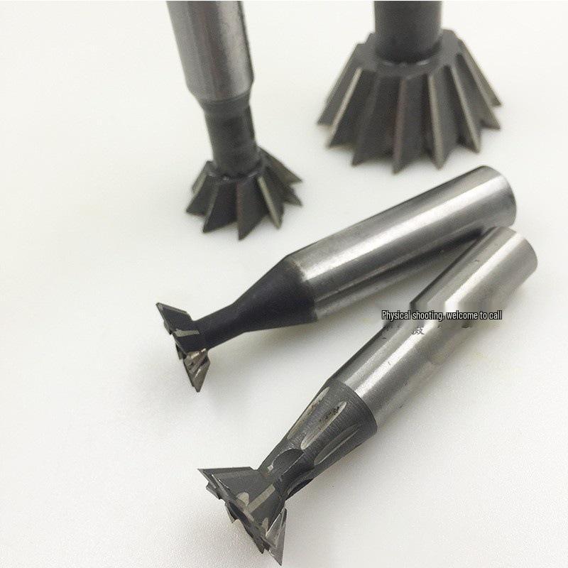High-Speed Steel Dovetail Slot Cutter, Straight Shank, White Steel, 45/50/55/60mm Blade.