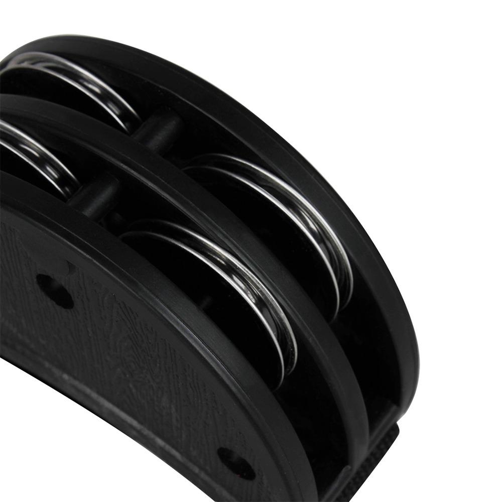 2PCS Black Color Foot Tambourine Metal+ABS Percussion Instrument Durable Ankle Shakers Parties