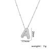 18K Gold-Plated Copper Necklace with Micro-Inlaid Zirconia & 26 Letter Pendant - Classic and Versatile European-American Jewelry