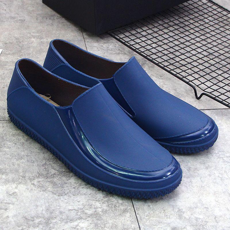 

New Men s Rain Boots Non-Slip Short Rain Boots Outdoor Camping Fishing Rubber Shoes Waterproof Shoes Short Tube 44 синій