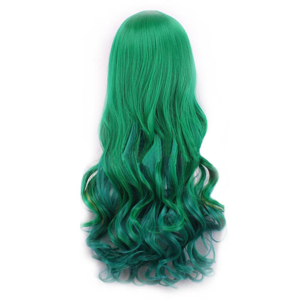 Soowee Synthetic Hair Ombre Cosplay Wigs with Bangs Green Costume Lolita Wig