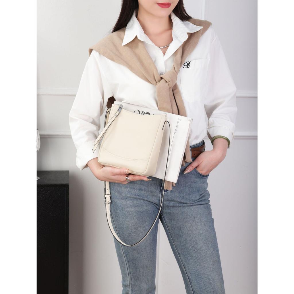 Cowhide Shoulder Messenger Women's Bag Women's Simple Practical School Commuter Bag Multi-compartment Soft