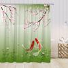Chinese Style Shower Curtains Lotus Koi Bamboo Chinese Ink Painting Bathroom Curtain Vintage Bath Decorations For Home
