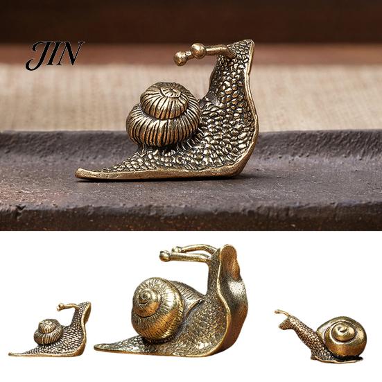 Meditation Desk Accessory Vintage Bronze Snail Sculpture, Metal Animal Statue, Slow Living Tea Table Sculpture Decor for Home Office Table,