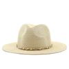New chain jazz straw hat spring and summer men's and women's outdoor beach sun protection hat
