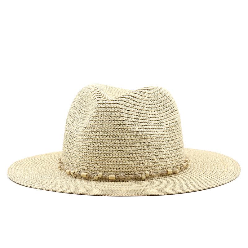 New chain jazz straw hat spring and summer men's and women's outdoor beach sun protection hat