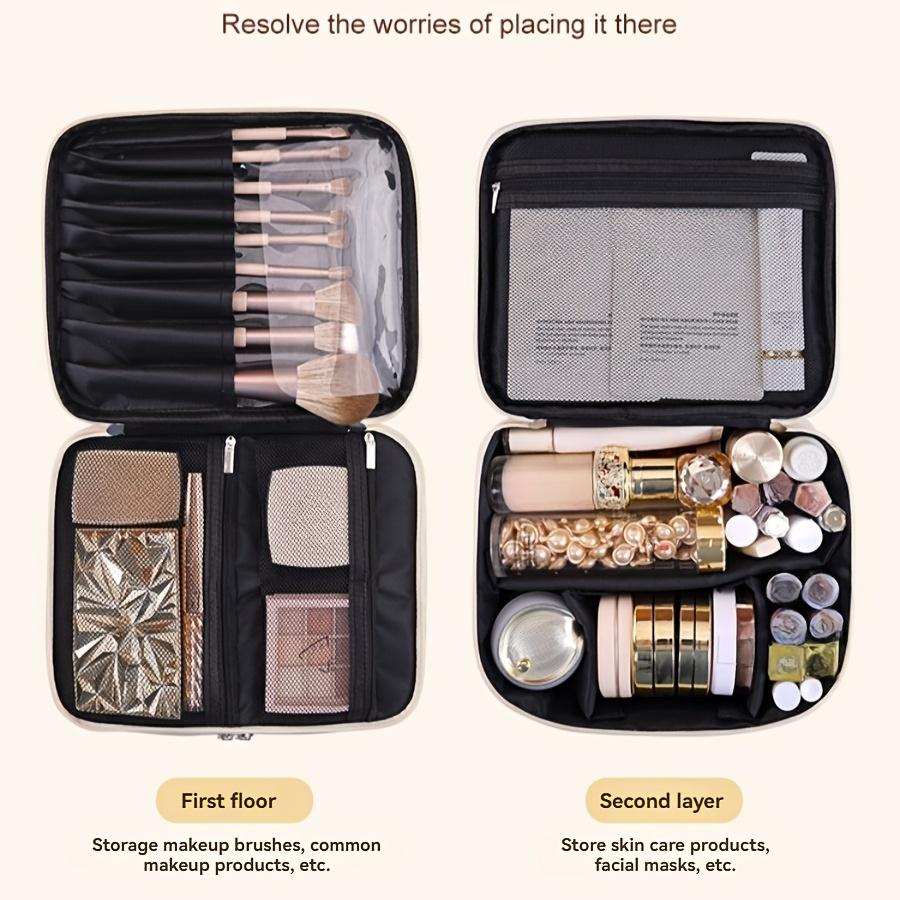 Large Capacity Cosmetic Bag Makeup Toiletries Organizer PU Leather Portable Travel Toiletry Pouch Women Makeup Storage Bag