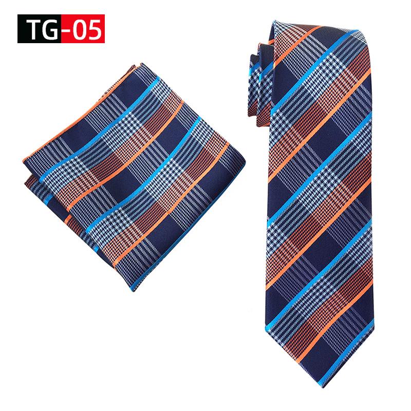 2025 New Elegant British Plaid Men's Tie and Pocket Square Set