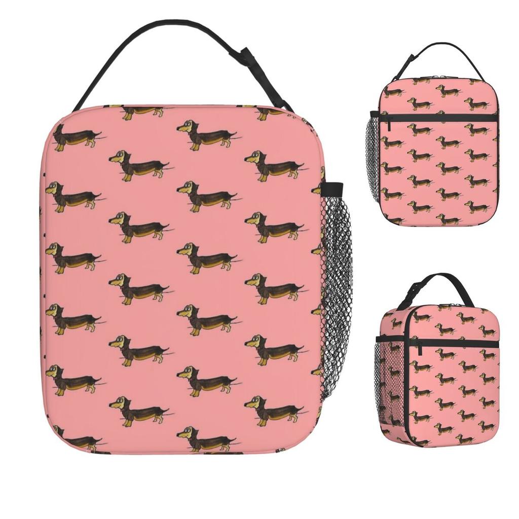 Dachshund O Cão Bolsa de Almoço Para Adulto Caixa de Almoço Bolsa Térmica Casual para Piquenique Bolsa Tote Conveniente de Oxford Sacos para Alimentos