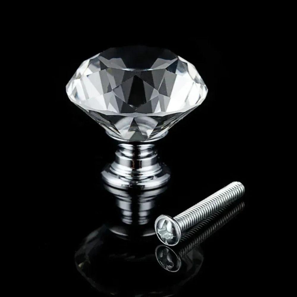 Creative Transparent Diamond Handle Single Hole Decoration Furniture Knob Plastic Handle Light Cabinet Handle Shoe Cabinet