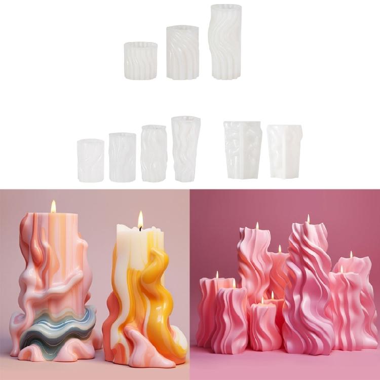 Geometric Candle Mold 3D Cylinder Silicone Mold DIY Craft Soap Mold Home Decor