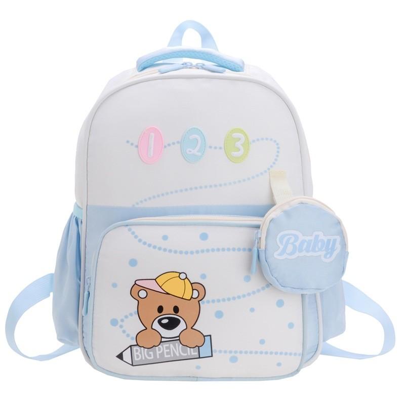 Lightweight Breathable Waterproof Large Capacity Backpack For Kids With Cute Bear Design
