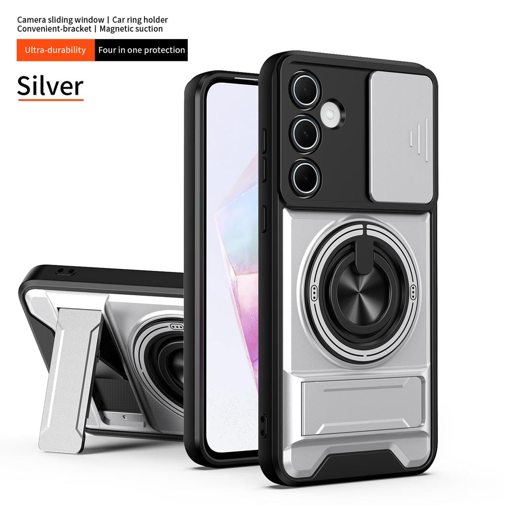 Rotatable Slide Lens Funda for Samsung Galaxy A53 A37 A34 A26 5G A13 4G A15 A16 A17 A05 A07 F05 M05 Case Ring Stand Cover Capa