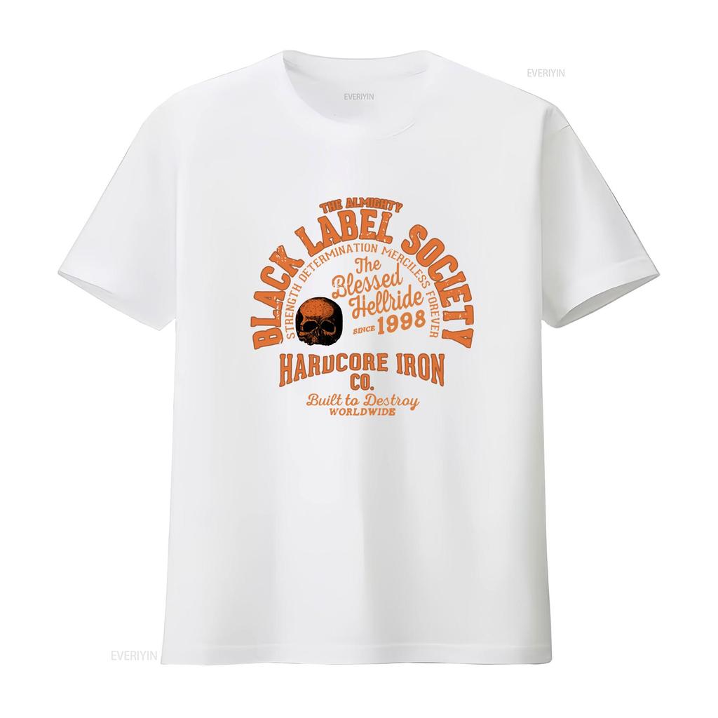 T-shirt Black Label Society Hardcore Hellride stampa posteriore vintage Lavata Traspirante Comoda Leggermente Unisex streetwear
