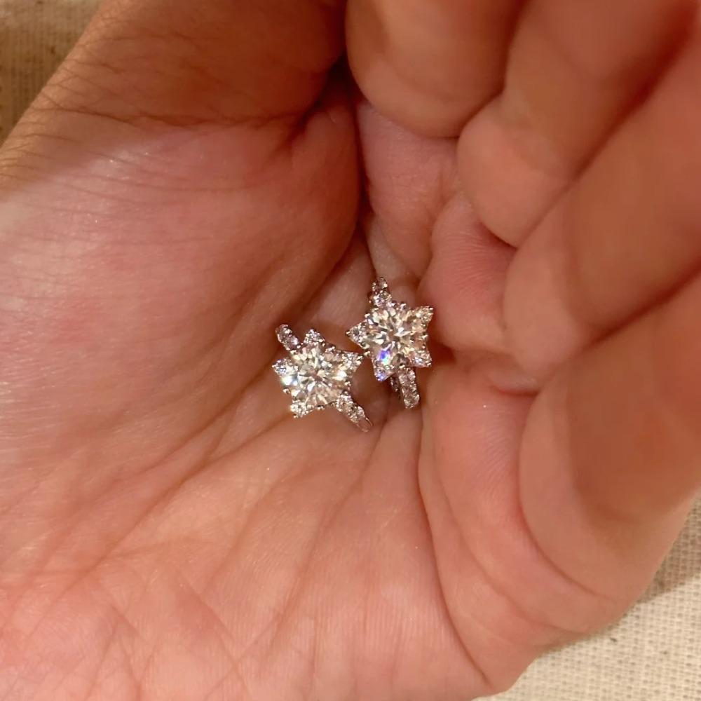 Star Zircon Earrings Minimalist Design Small Hoop Earrings for Women Elegant Ear Cuff Ear Clip