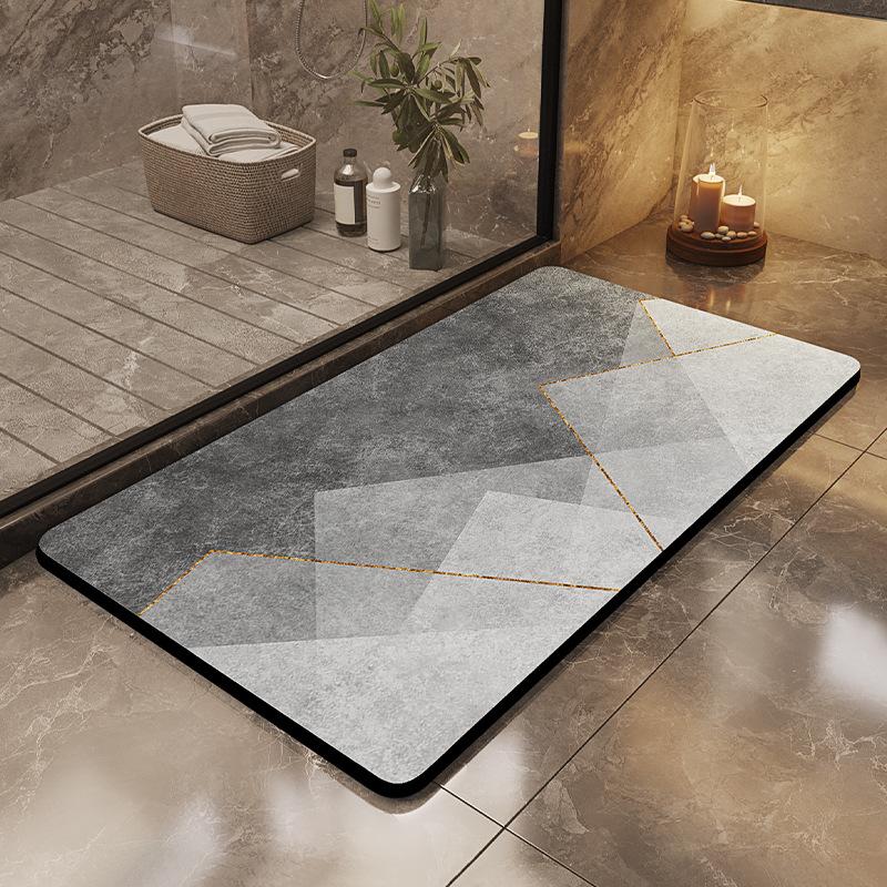 Silt Mold Absorbent Bath Mat, Bathroom Floor Absorbent Foot Mat, Dirt-resistant and Slip-resistant Floor Mat