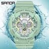 SANDA 6068 Watch ZSK FEMALE ELECTRONIC WATCH Middle School Student Sports Personality Trend Double Watch Temperament
