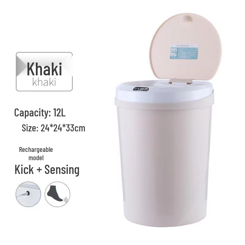 Silent Sensor Trash Can with Lid for Living Room, Bedroom, Bathroom, Kitchen