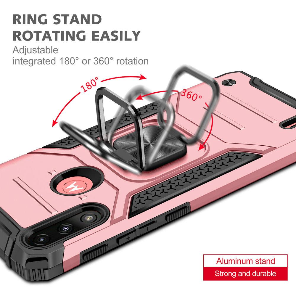 Handyhülle Für Motorola Moto G9 Plus Mit 360° Magnetring – Stoßfest, Mit Ständerfunktion, Farbe: Armeegrün