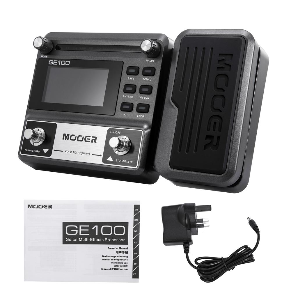GE100 Guitar Pedal Multi-effects Processor Effect Pedal with Loop Recording Max Time 180s 8 Effect Modules 40 Drum Rhythms