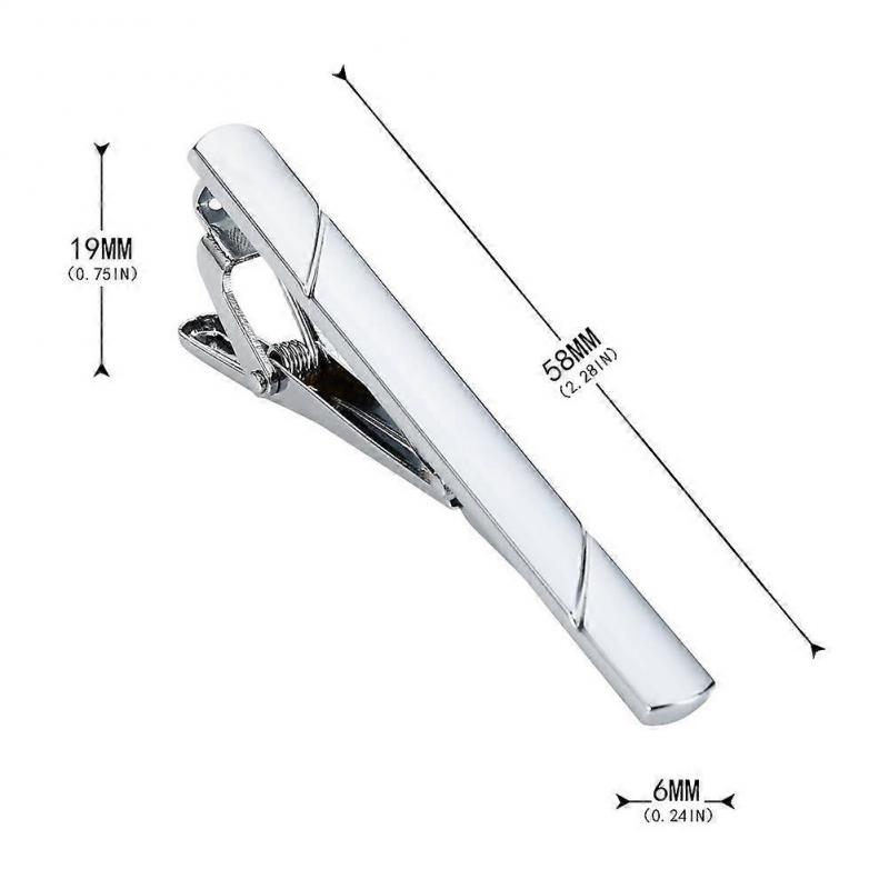 4-Piece Men's Tie Clip Set, Classic Stainless Steel Tie Bar Pinch Clips, Business Tie Accessories Gift for Men