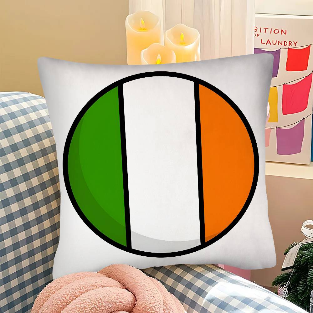 Pc Ireland Flag Irish Harp Erin Go Bragh Pillow Case Fashion Square Pillowcase Bedroom Sofa Room Ins Decoration Leisure