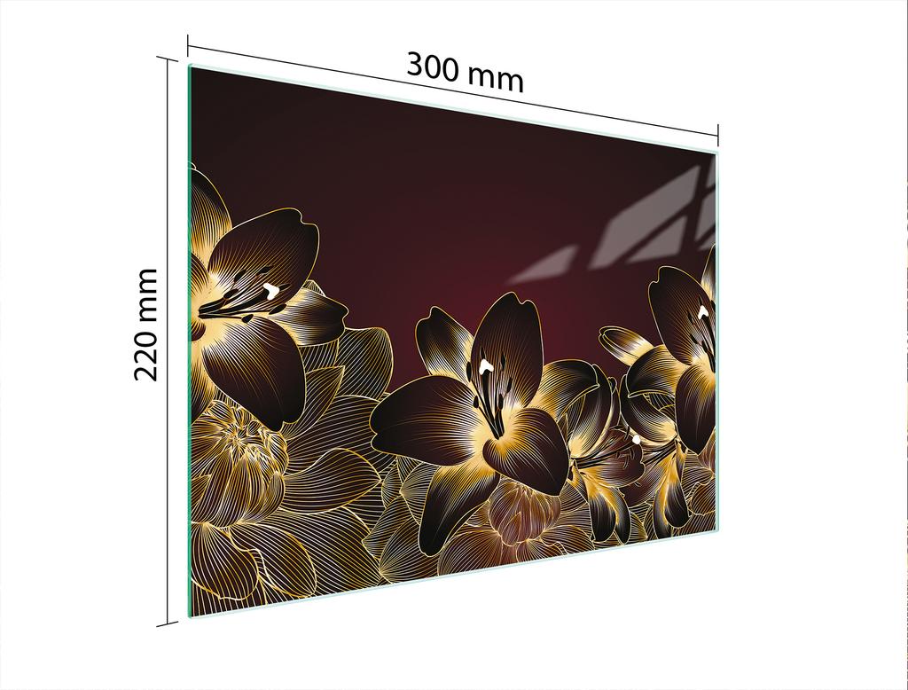 SZKLANA DESKA DO KROEJNIA 30x22 ORCHIDEA